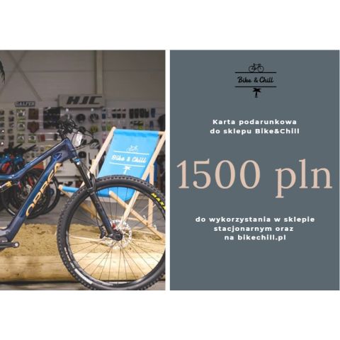 e-Karta podarunkowa do sklepu rowerowego - 1500 zł