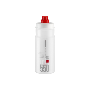 Bidon Elite Jet (550 ml, clear red logo)