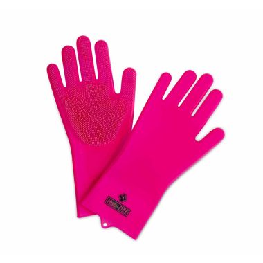MUC-OFF RĘKAWICE DO MYCIA ROWERU Deep Scrubber Gloves Pink M