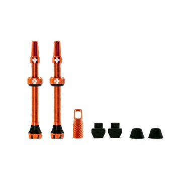 MUC-OFF WENTYLE TUBELESS 60MM POMARAŃCZOWE Tubeless Valves/60mm/Orange V2