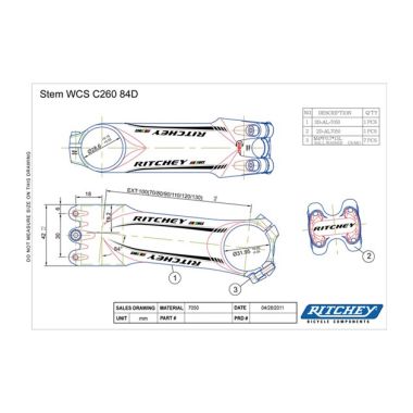 
Ritchey wspornik kierownicy  WCS C260 6° 110MM biały połysk
