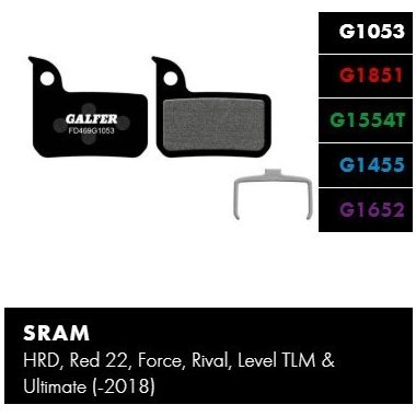 Okładziny hamulcowe GALFER SRAM FD469G1053 (mieszanka standard, czarna)