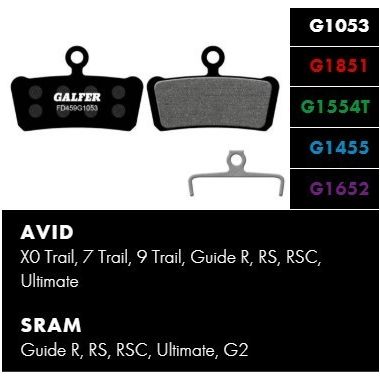 Klocki hamulcowe Galfer AVID XO Trail, 7 Trail, 9 Trail| SRAM Guide R, RS, RSC, Ultimate, G2 - PRO