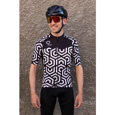 RASO Koszulka kolarska Labyrinth (L, czarny)