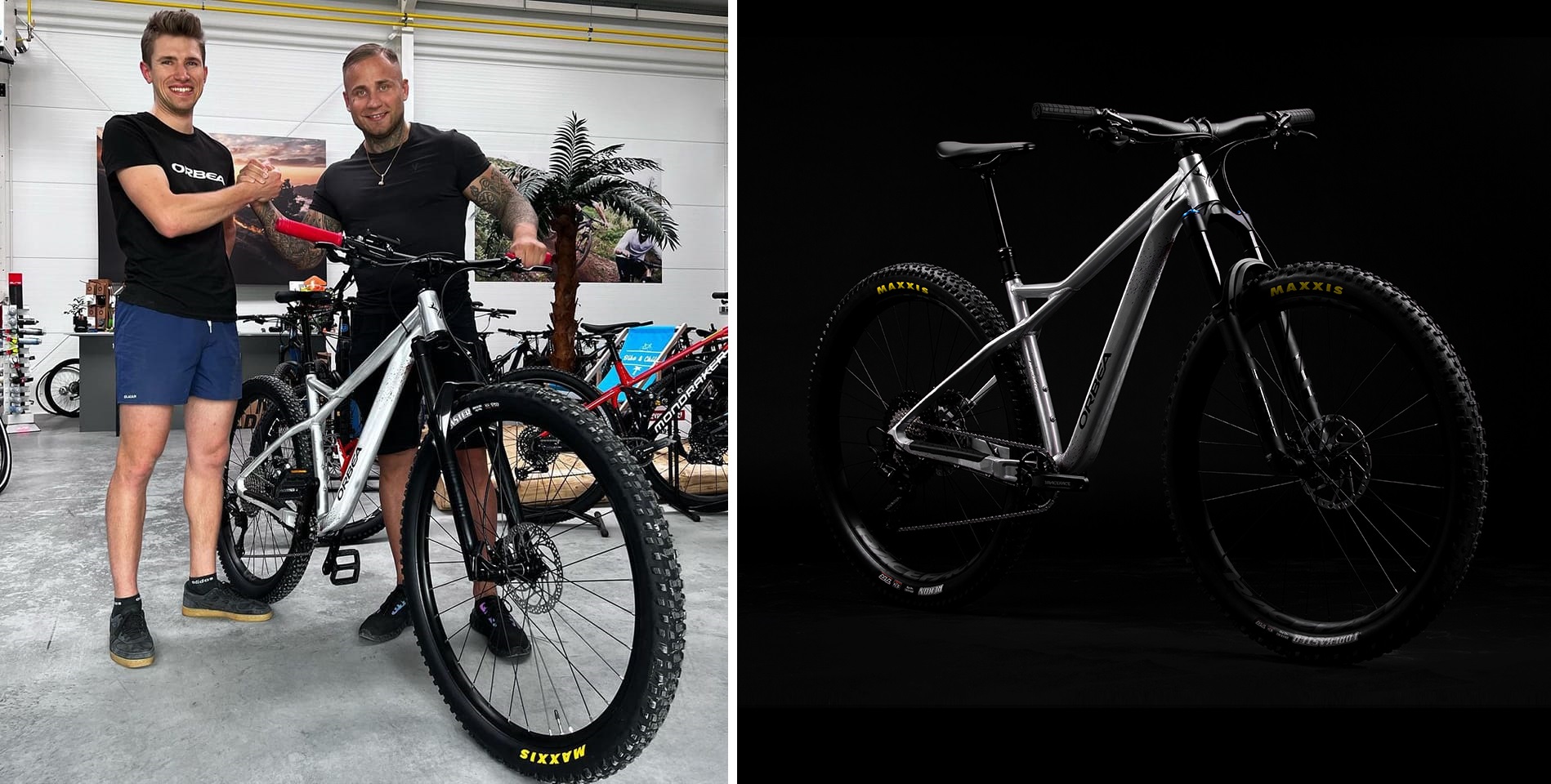 Piotr Szeliga odbiera swój rower MTB - Orbea Laufey H30 w kolorze Raw Aluminium