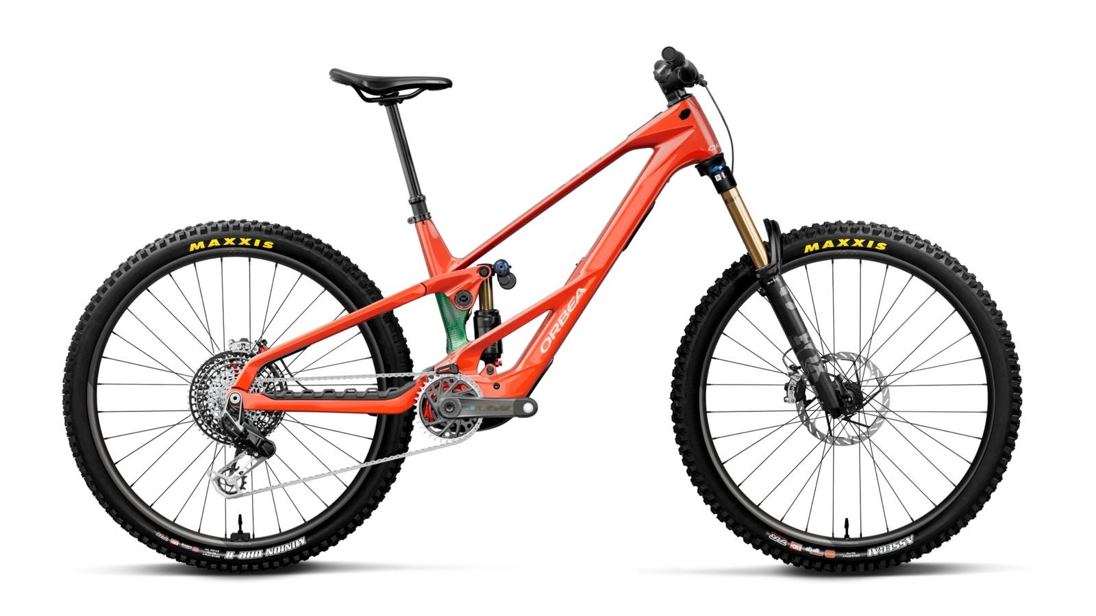 Orbea Wild w kolorze pomarańczowym, widok z boku