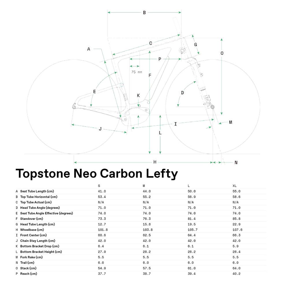 Topstone NEO 1 - geometria roweru