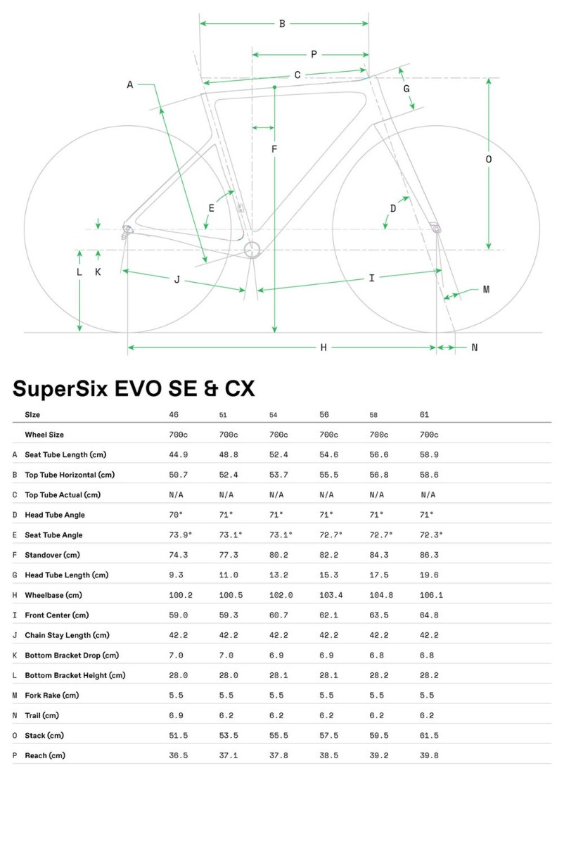 Super Six EVO SE - geometria